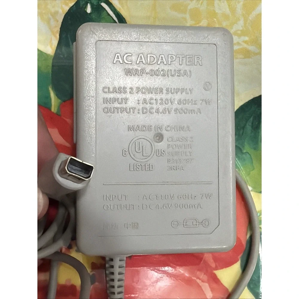 Nintendo WAP-002 Wall Charger for Nintendo DS/3DS/2DS XL - Gray